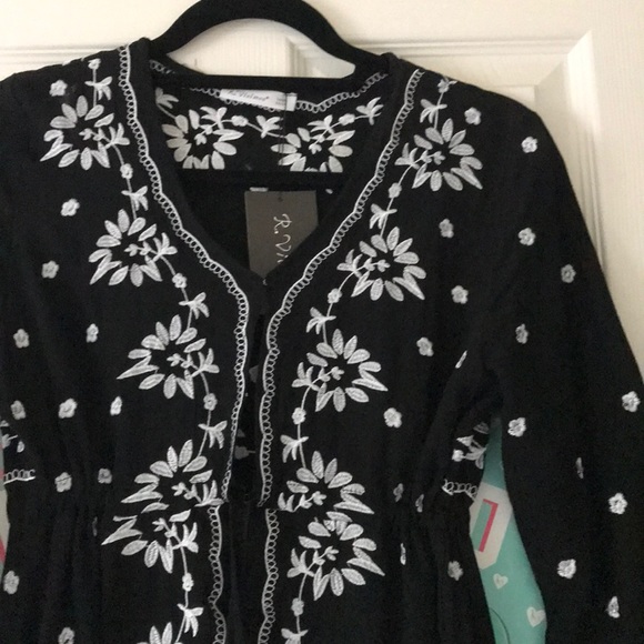 Faux free people boho embroidered midi dress - Picture 3 of 6